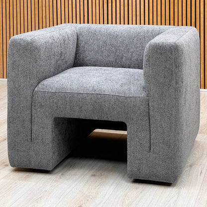 ‘Lauren’ Dark Grey Boucle Fabric Accent Chair