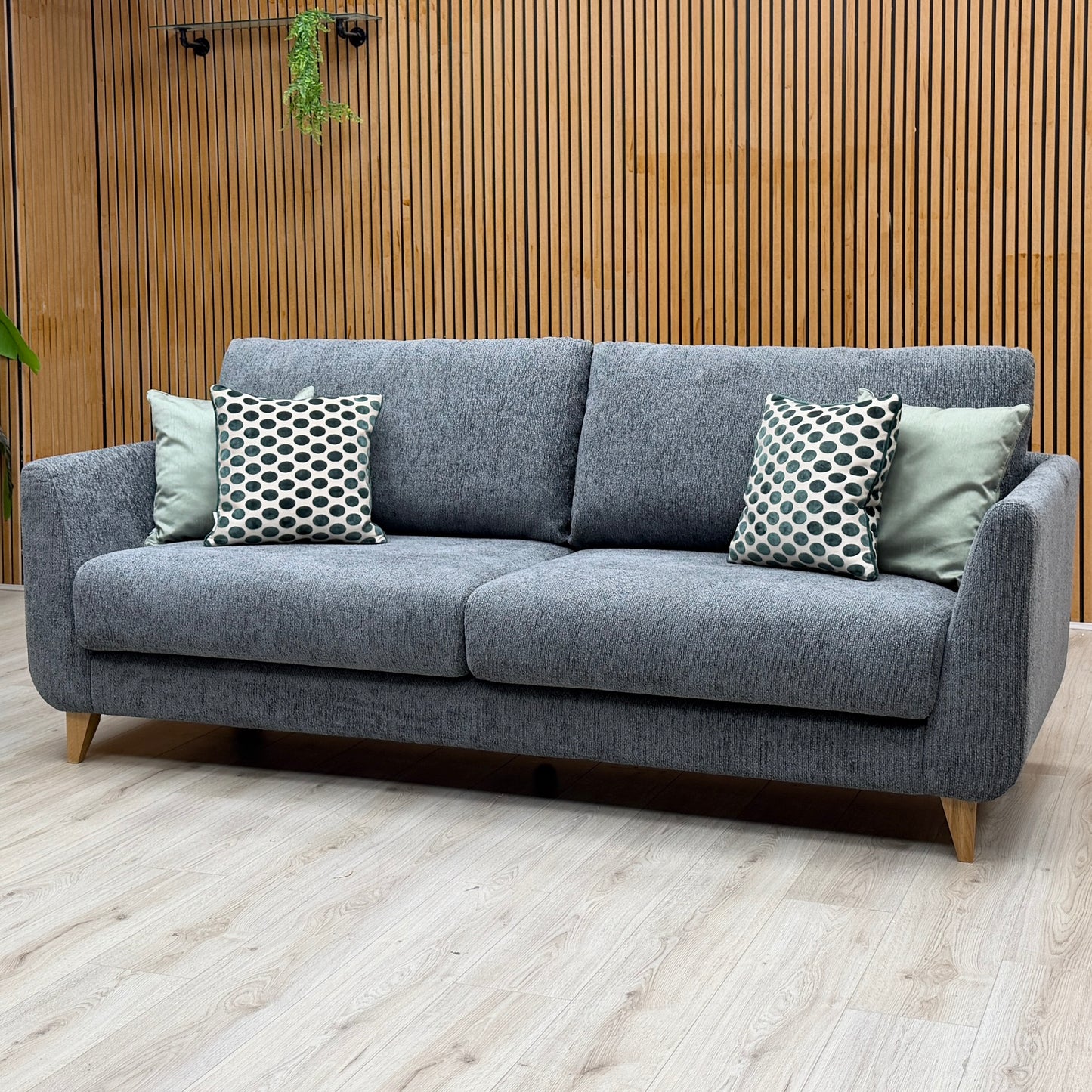‘Lauren’ Dark Grey Boucle Fabric Grande Sofa