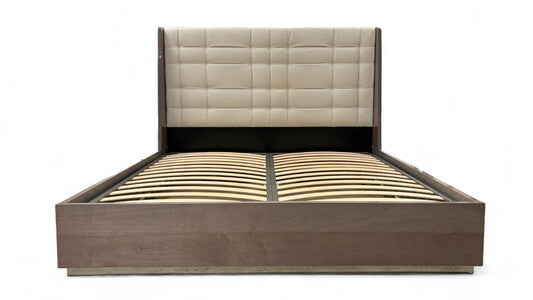 ALF ‘Parma’ Dark Oak High Gloss Frame with Leather Headboard - Super King