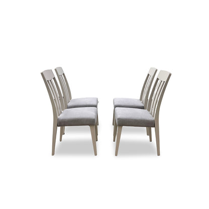 ‘Durham’ High Back Wooden Upholstered Dining Chairs - Set of 4