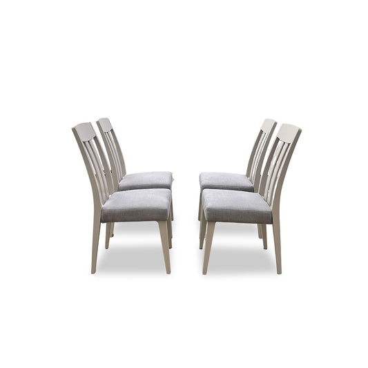 ‘Durham’ High Back Wooden Upholstered Dining Chairs - Set of 4