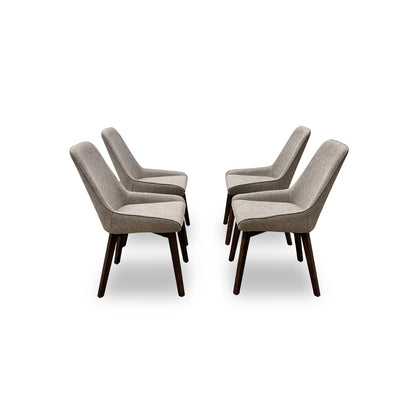 ‘Pierre’ Latte Tight Weave Fabric Dining Chairs - Set of 4