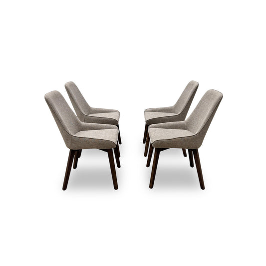 ‘Pierre’ Latte Tight Weave Fabric Dining Chairs - Set of 4