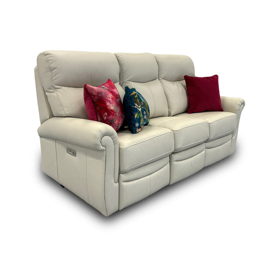 G Plan ‘Avon’ Chalk 3 Seater Leather Power Recliner Sofa