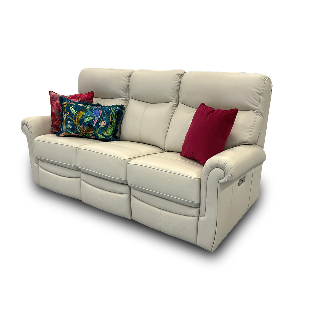 G Plan ‘Avon’ Chalk 3 Seater Leather Power Recliner Sofa