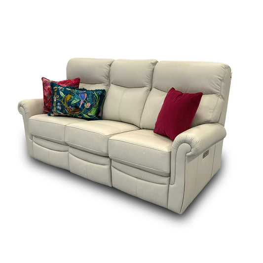 G Plan ‘Avon’ Chalk 3 Seater Leather Power Recliner Sofa