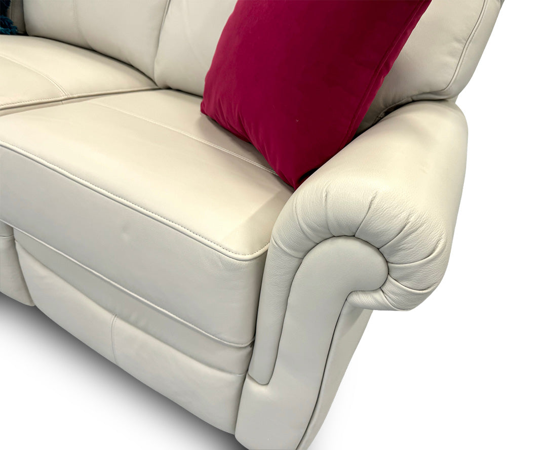 G Plan ‘Avon’ Chalk 3 Seater Leather Power Recliner Sofa