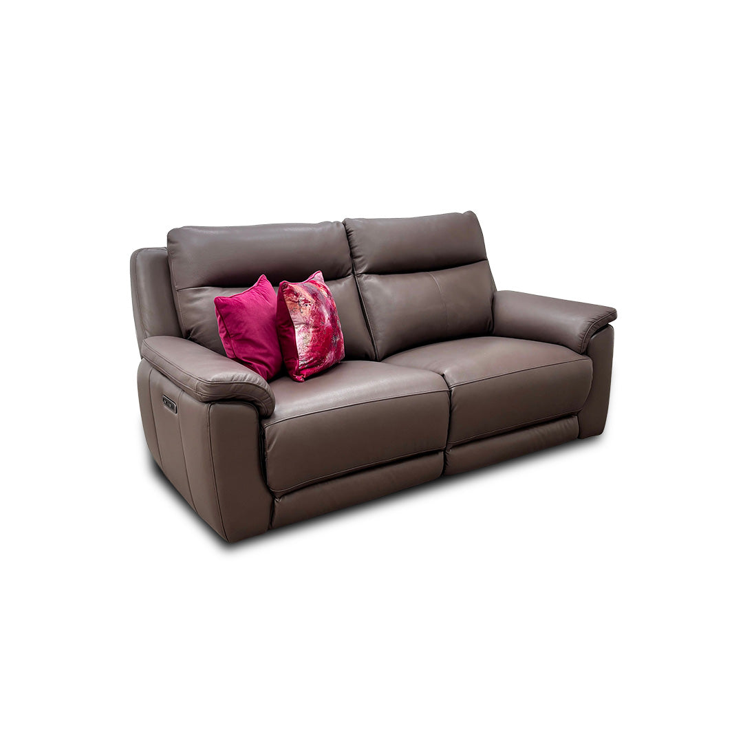 ‘Bobby’ Leather Cat-35/04 Oyster 3 Seater Power Recliner Sofa
