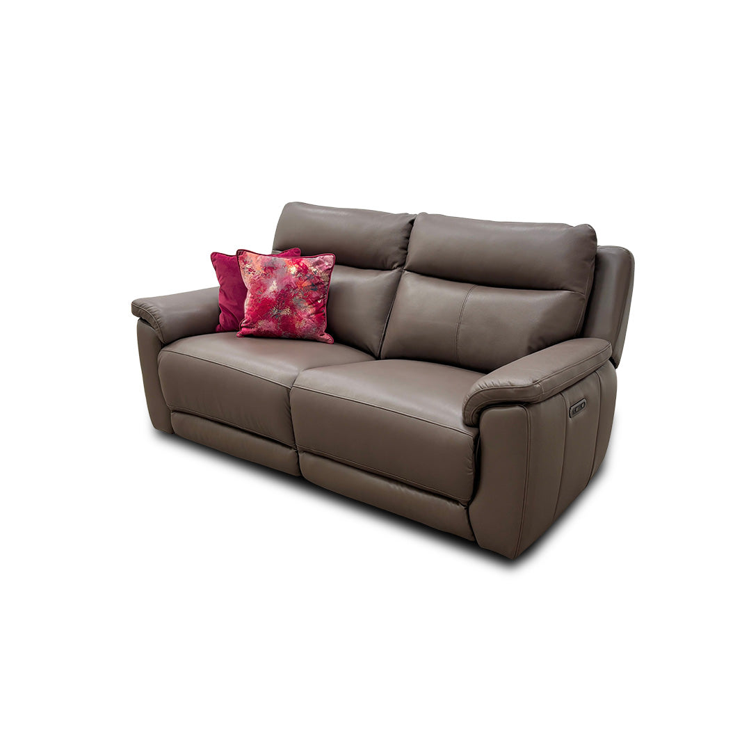 ‘Bobby’ Leather Cat-35/04 Oyster 3 Seater Power Recliner Sofa