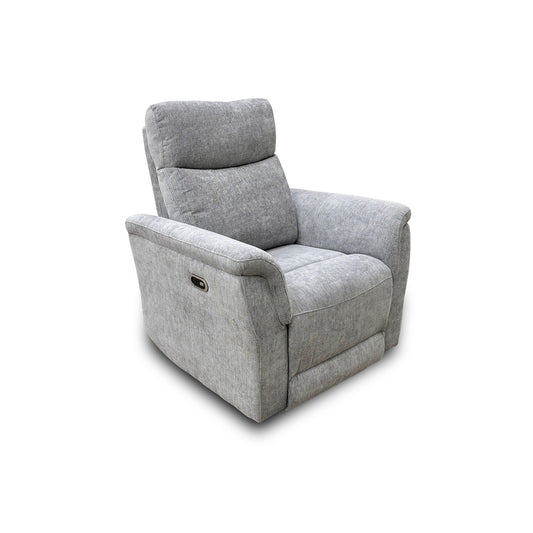 ‘Maude’ Grey Tight Weave Fabric Power Recliner Chair