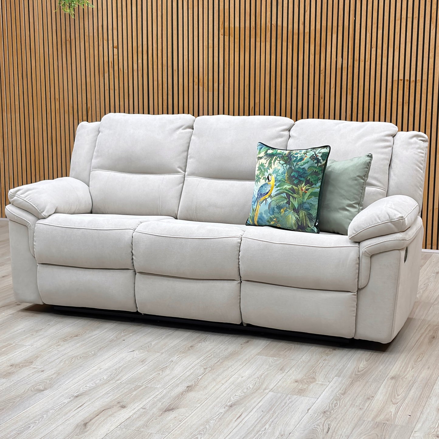 ‘Albion’ Charcoal Grey Chenille Fabric 3 Seater High Back Manual Recliner Sofa Very.com