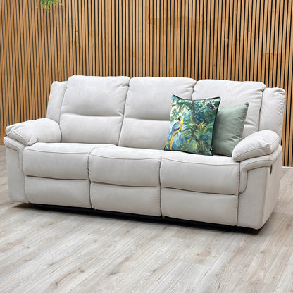 ‘Albion’ Charcoal Grey Chenille Fabric 3 Seater High Back Manual Recliner Sofa Very.com