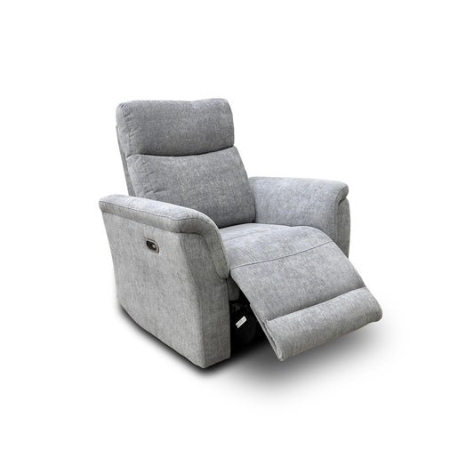 ‘Maude’ Grey Tight Weave Fabric Power Recliner Chair