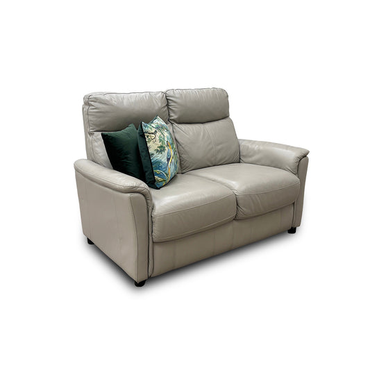 World of Leather ‘Piccolo’ Bv-946b Silver Grey Leather 2 Seater Sofa