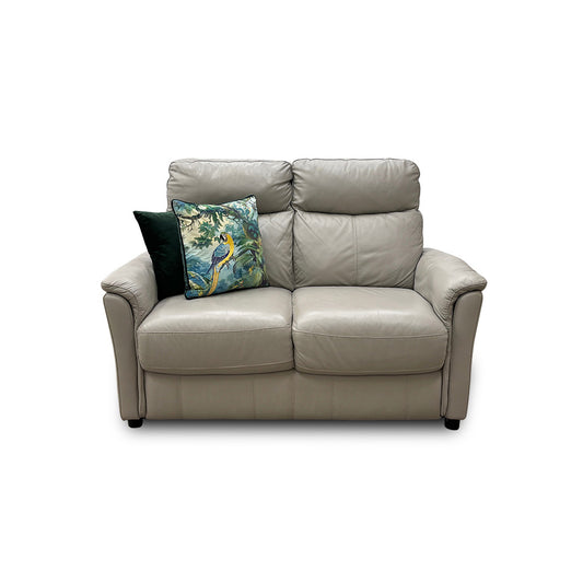 World of Leather ‘Piccolo’ Bv-946b Silver Grey Leather 2 Seater Sofa