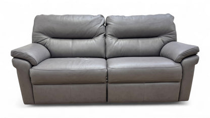 G Plan ‘Seattle’ Capri Grey Leather Power Recliner 3 Seater Sofa