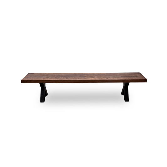 Bodahl ‘Loki’ 04 Desert Solid Oak 220cm Dining Bench with X-Shaped Metal Legs