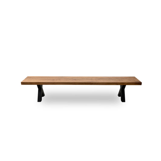 Bodahl 'Loki' 06 Old Bassano Solid Oak 240cm Dining Bench with X-Shaped Legs