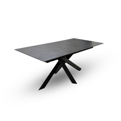 'Warrior' Grey Sintered Stone Extending Dining Table