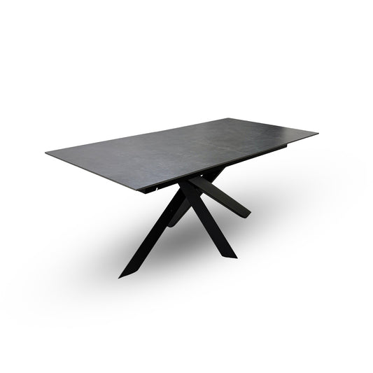 'Warrior' Grey Sintered Stone Extending Dining Table