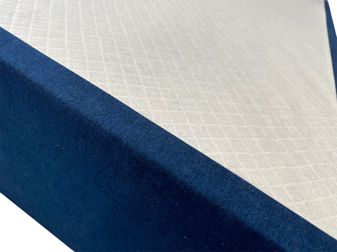 'Bella' Navy Velvet Divan Base + Headboard with 2 Drawers - Single