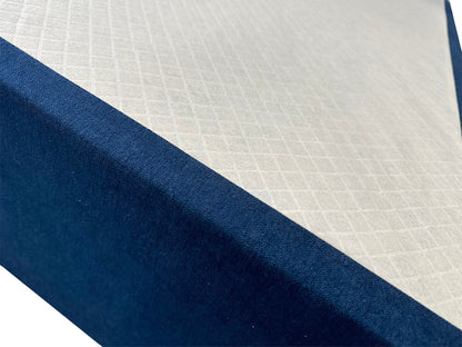 'Bella' Navy Velvet Divan Base + Headboard with 2 Drawers - Single