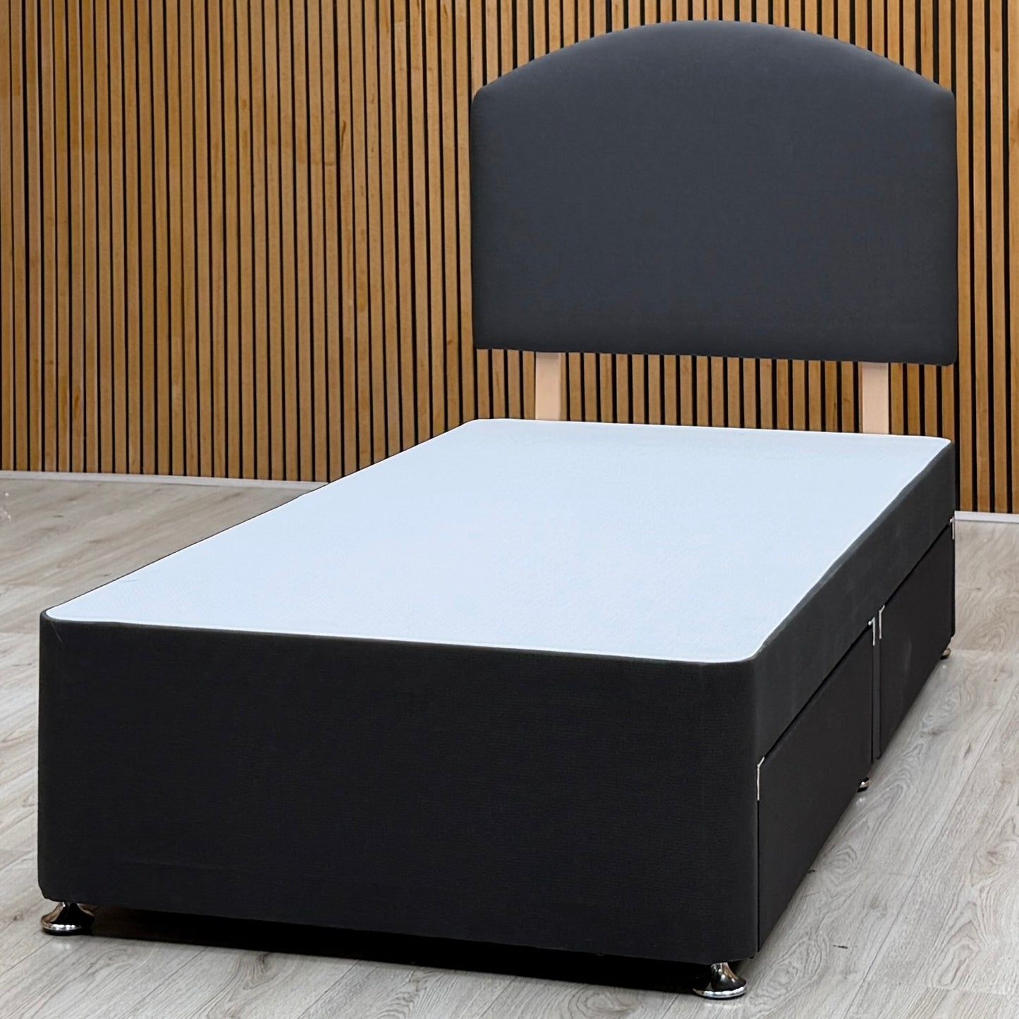Silentnight ‘Selene’ Ebony Grey Fabric Headboard + 2 Draw Divan Base - Single