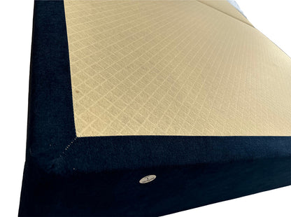 'Bella' Navy Velvet Divan Base + Headboard with 2 Drawers - Double