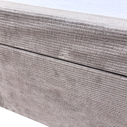 'Trio’ Khaki Fabric 2 Draw Divan Bed Base + Floor Standing Headboard - King
