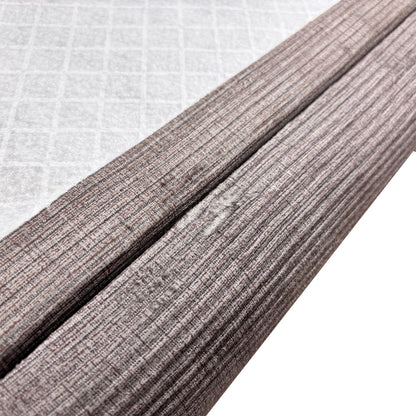 'Trio’ Khaki Fabric 2 Draw Divan Bed Base + Floor Standing Headboard - King