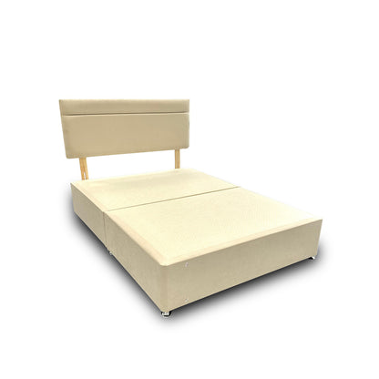 ‘Capella’ Cream Velvet Divan Base + Headboard - Double