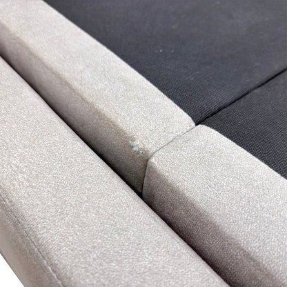‘Javier’ Smooth Stone Ottoman Bed Frame - Double