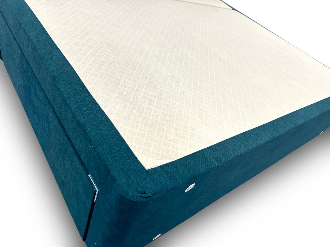‘Bella’ Teal Velvet Divan Base + Headboard with 2 Drawers - King