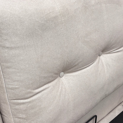 ‘Javier’ Smooth Stone Ottoman Bed Frame - Double