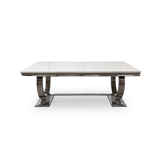‘Romance' Cream Marble Top 200cm Dining Table