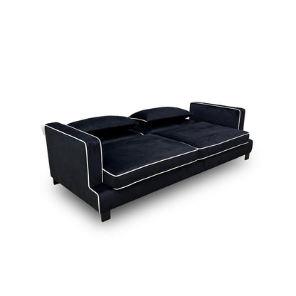 ‘Demure’ Black Demure Velvet 4 Seater Sofa Bed