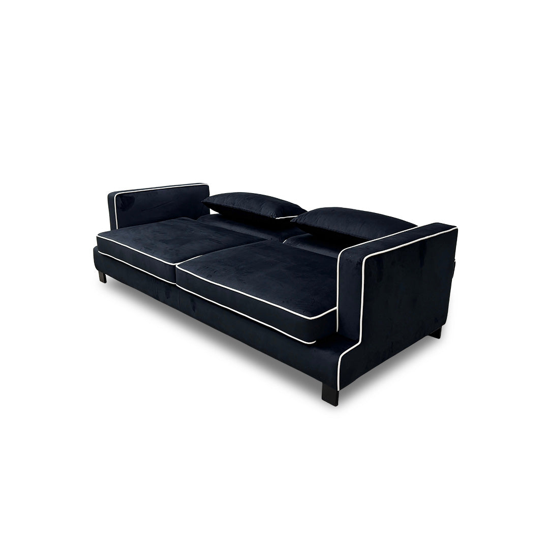 ‘Demure’ Black Demure Velvet 4 Seater Sofa Bed