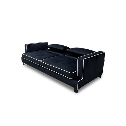 ‘Demure’ Black Demure Velvet 4 Seater Sofa Bed