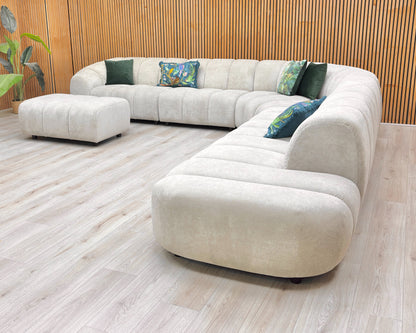 Digital product image of the sofa set from the top, detailing the configuration.