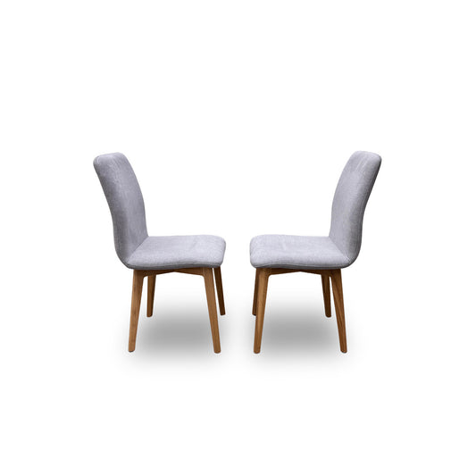 ‘Durham’ Grey Upholstered Dining Chairs - Set of 2