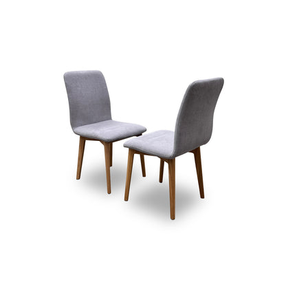 ‘Durham’ Grey Upholstered Dining Chairs - Set of 2