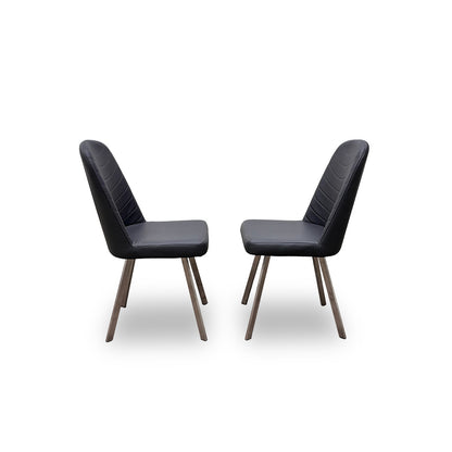 ‘Evolution’ Grey Faux Leather Dining Chairs - Set of 2