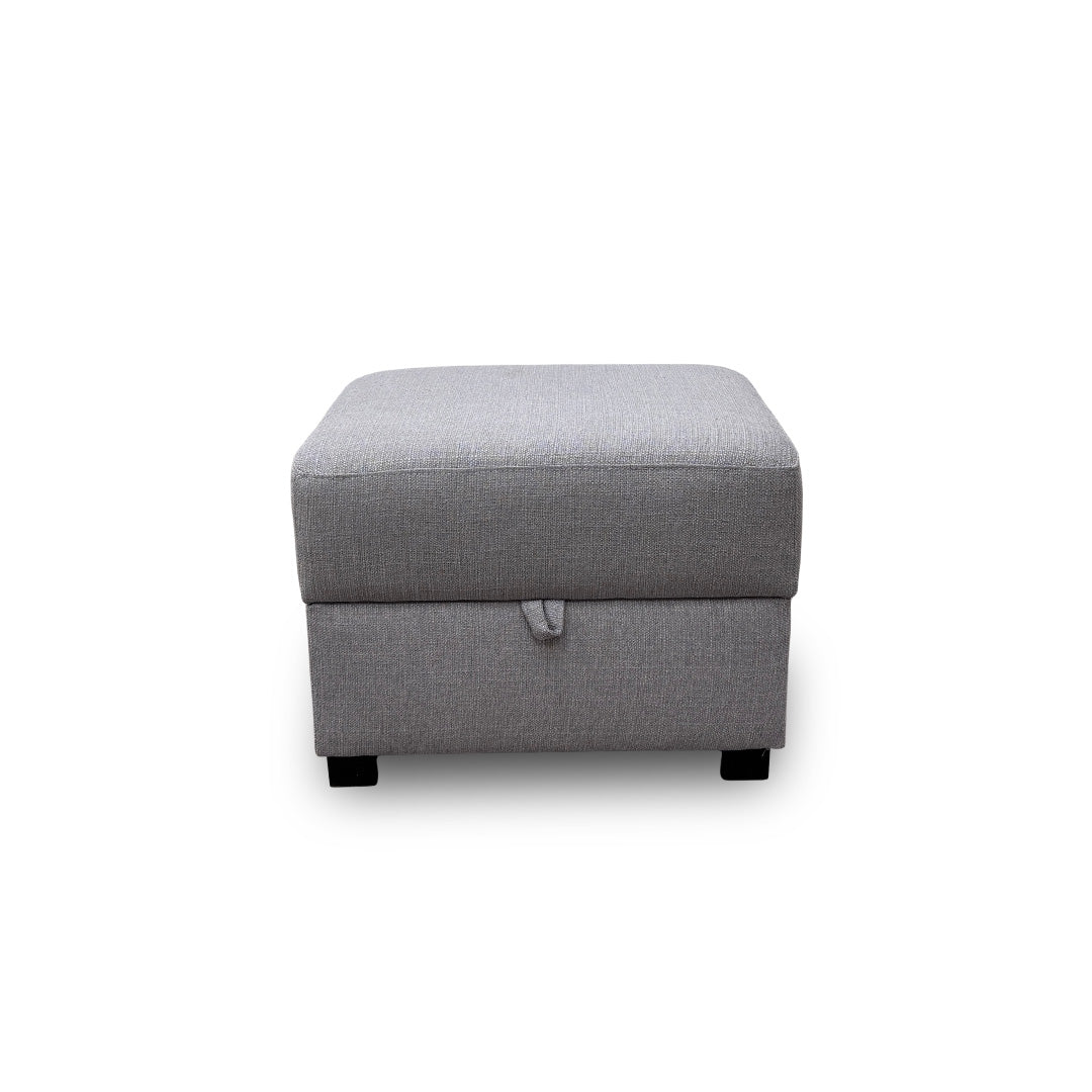 ‘Darcy’ Grey Combination Fabric Storage Footstool