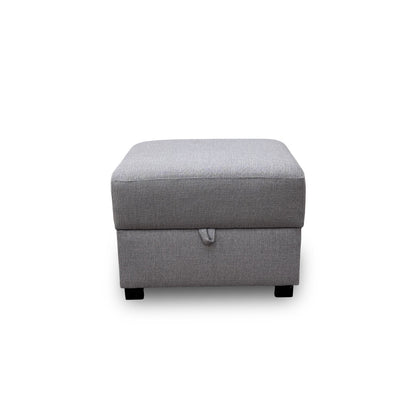 ‘Darcy’ Grey Combination Fabric Storage Footstool