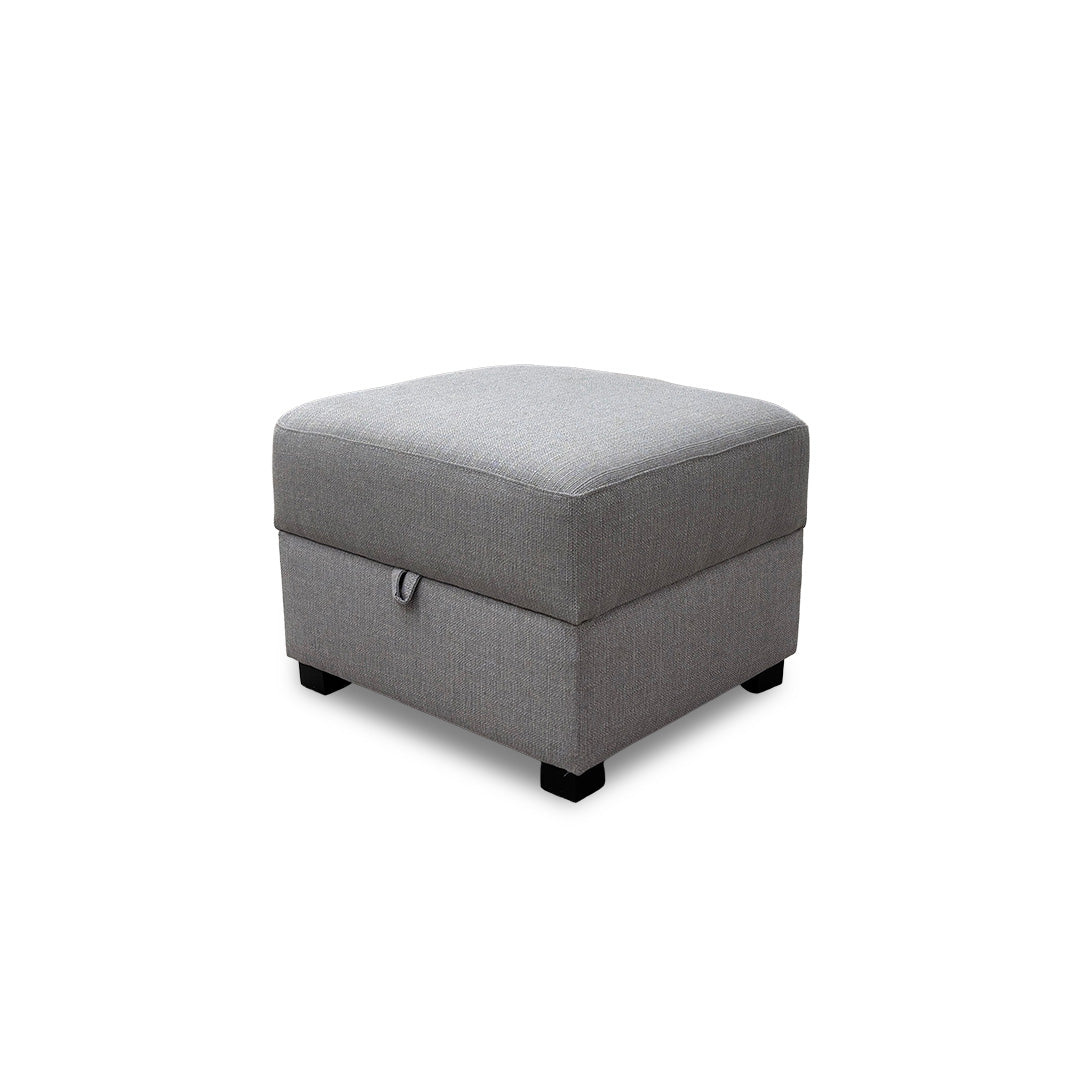 ‘Darcy’ Grey Combination Fabric Storage Footstool