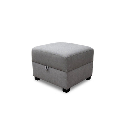 ‘Darcy’ Grey Combination Fabric Storage Footstool