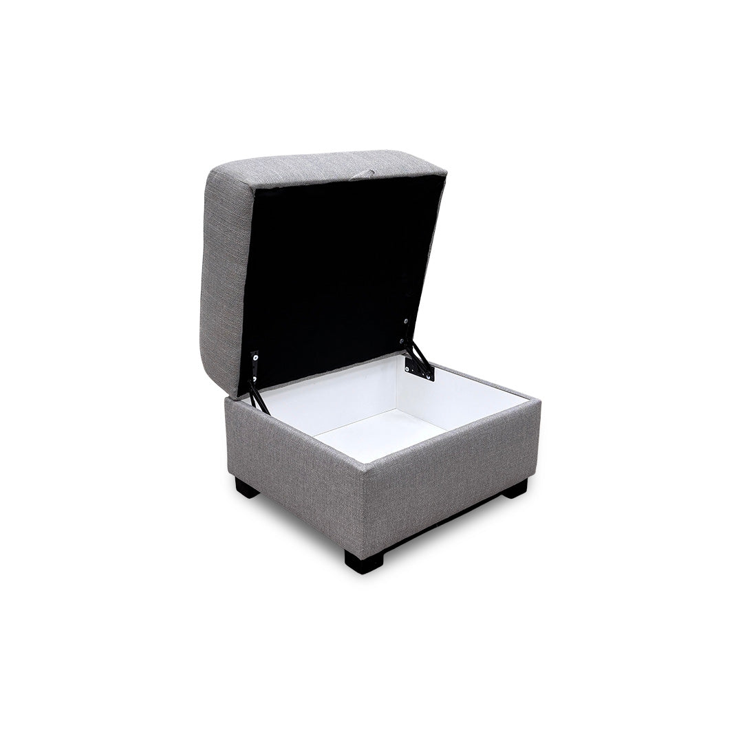 ‘Darcy’ Grey Combination Fabric Storage Footstool