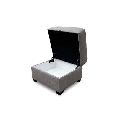 ‘Darcy’ Grey Combination Fabric Storage Footstool
