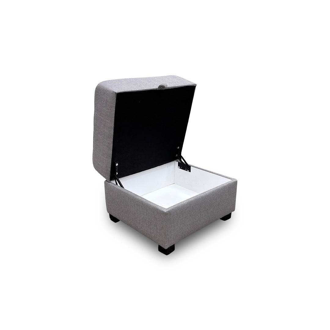‘Darcy' Grey Fabric Storage Footstool