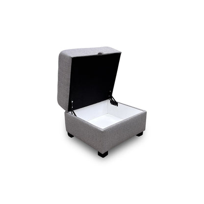 ‘Darcy' Grey Fabric Storage Footstool